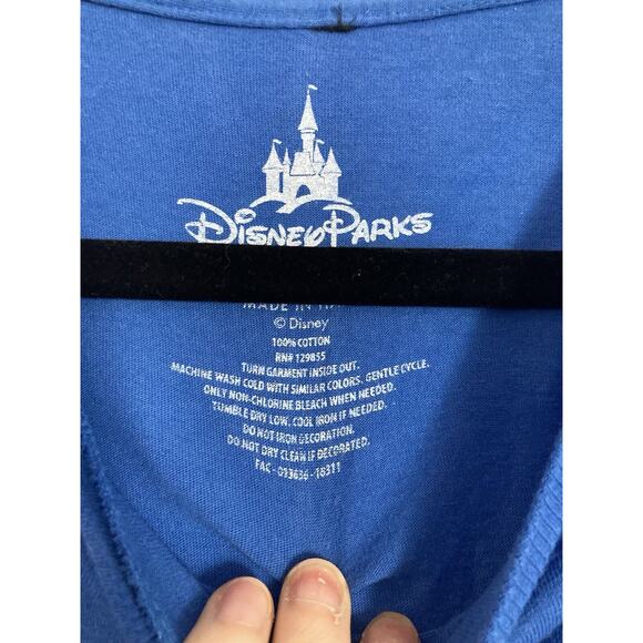 Disney Parks Womens Tshirt Blue White Blueprints of Cinderella Castle Size Large - Picture 3 of 8